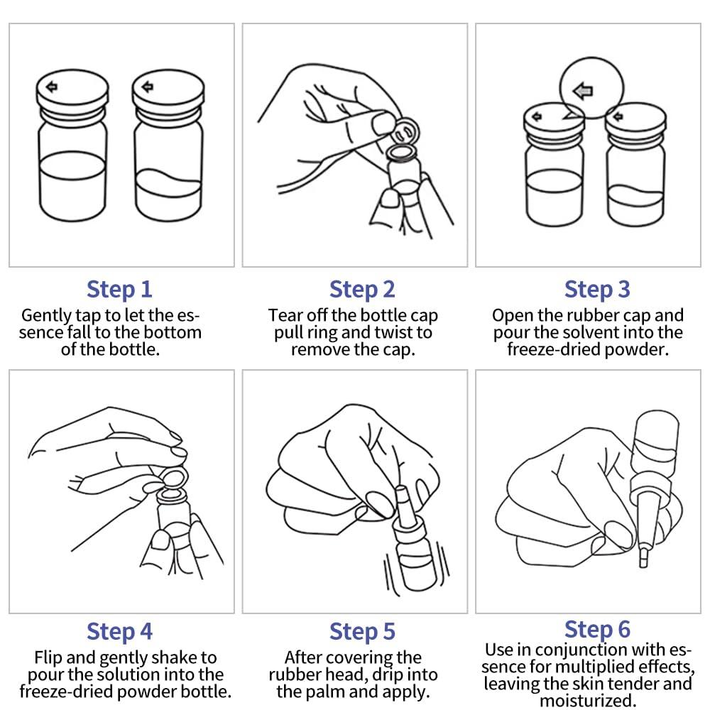 VGO VGO Blue Copper Peptide Lyophilized Powder, Hydrates and Soothe The Skin, Increase The Protective Power of The Skin Barrier(7 Sets Contain Vehicle Solution 3ml/0.1oz+ Lyophilized Powder 100mg)