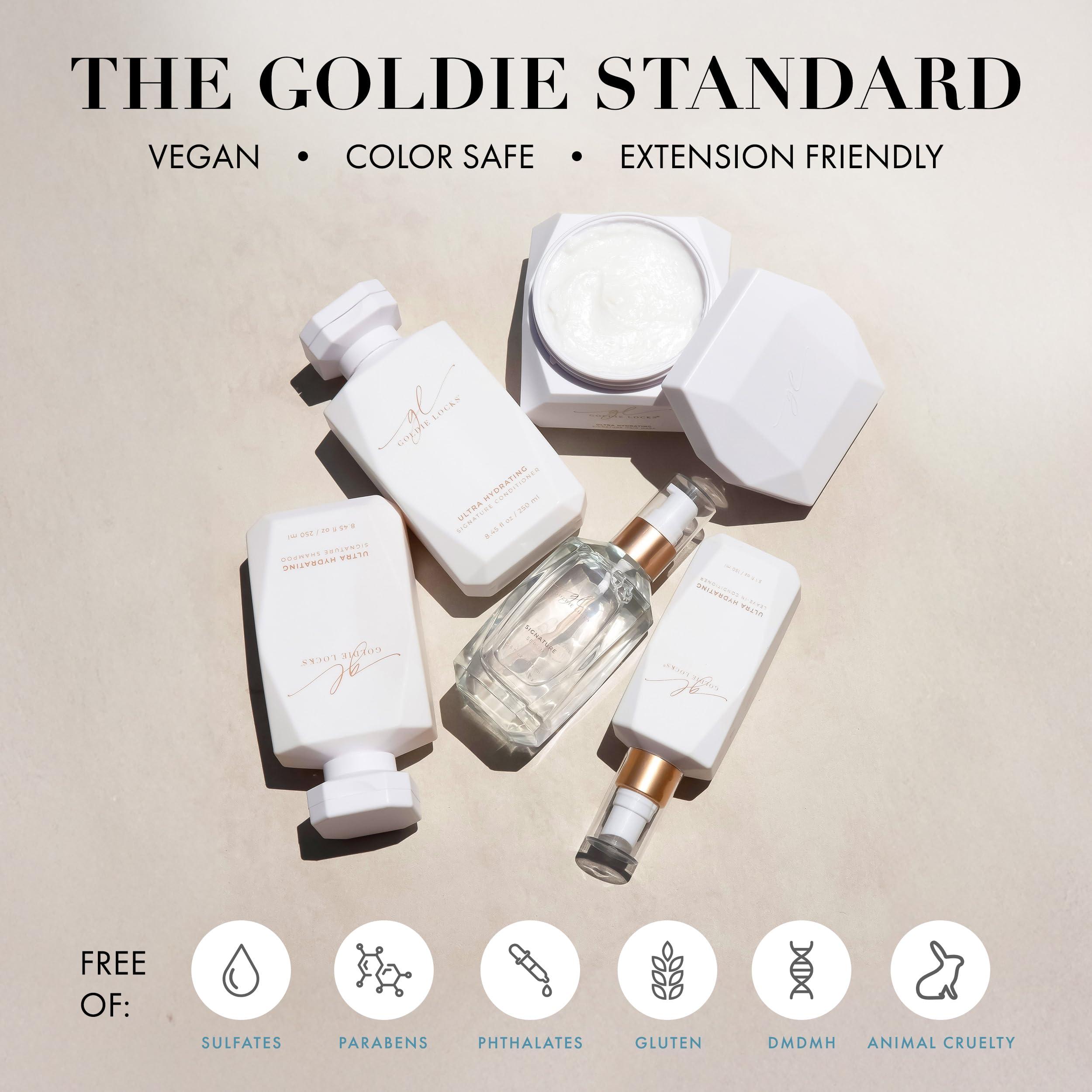 Goldie Locks Goldie Locks Ultra Hydrating Signature Shampoo, Safe for Hair Extensions & Colored Hair, Maintains Texture & Shine, Encourages Healthy Hair Growth, Protein-Free, Sulfate-Free, Moisturizing, 33.8 Fl Oz