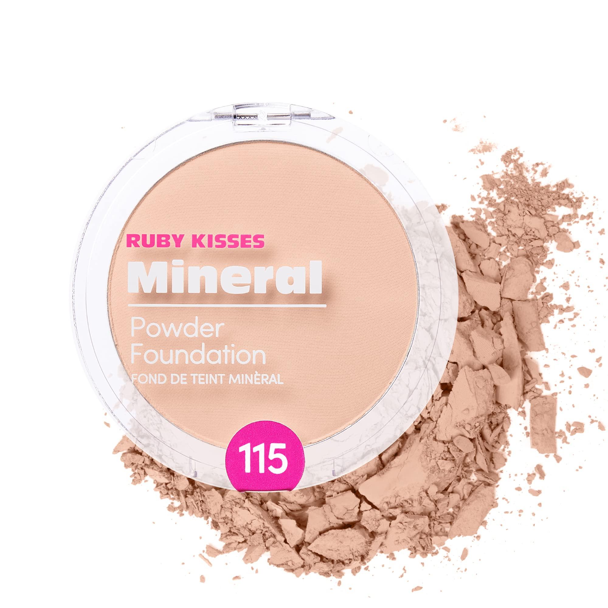 Ruby Kisses Ruby Kisses Mineral Pressed Powder Foundation, Medium to Full Coverage Natural Finish 0.35 Ounce (Ivory)