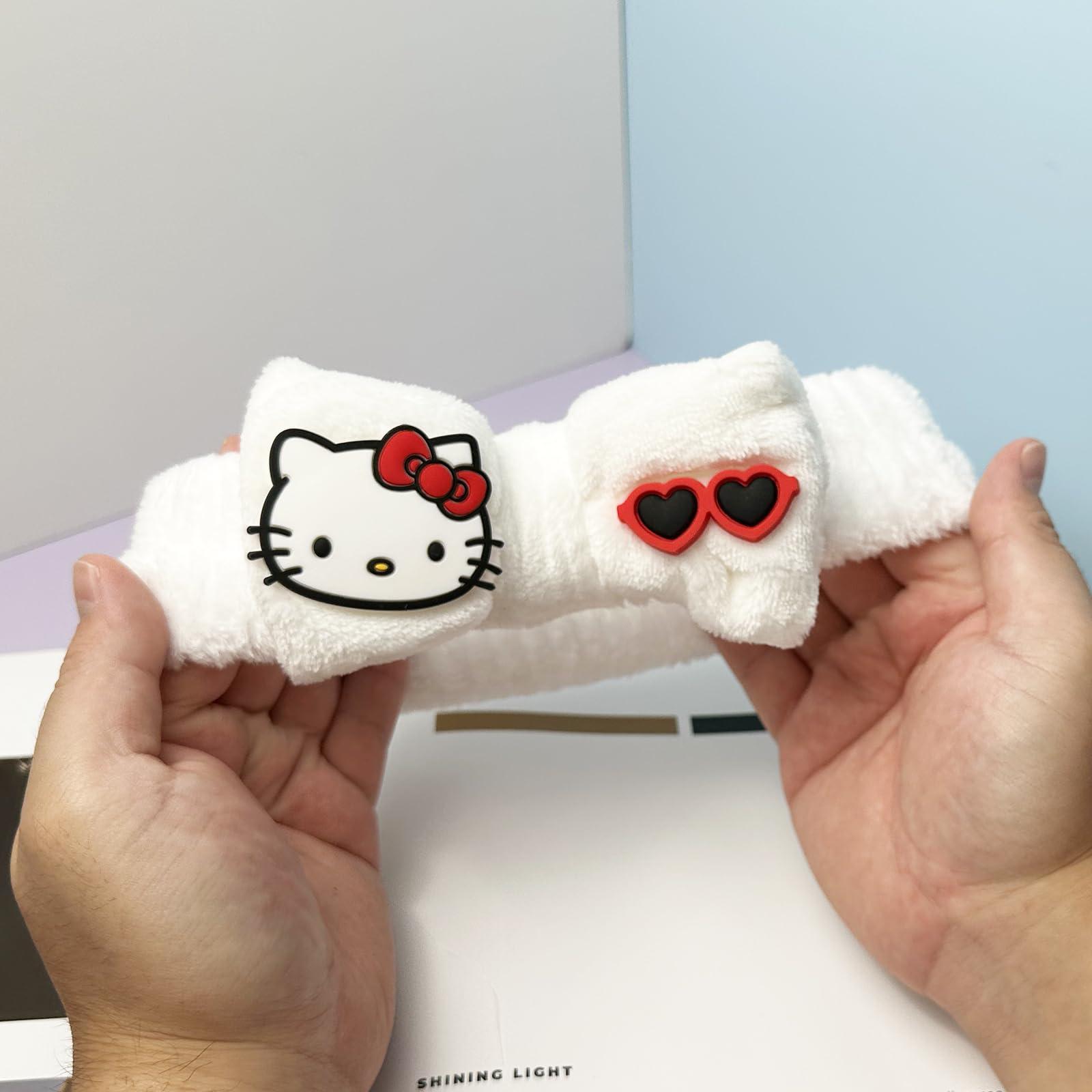 Holymid Kawaii Kitty 8PCS Makeup Brush with Storage Bucket and Headband, Cartoon Cat Cosmetic Makeup Brush Set Professional Tool Kit Set Brush Set Best Gift for Girl Women