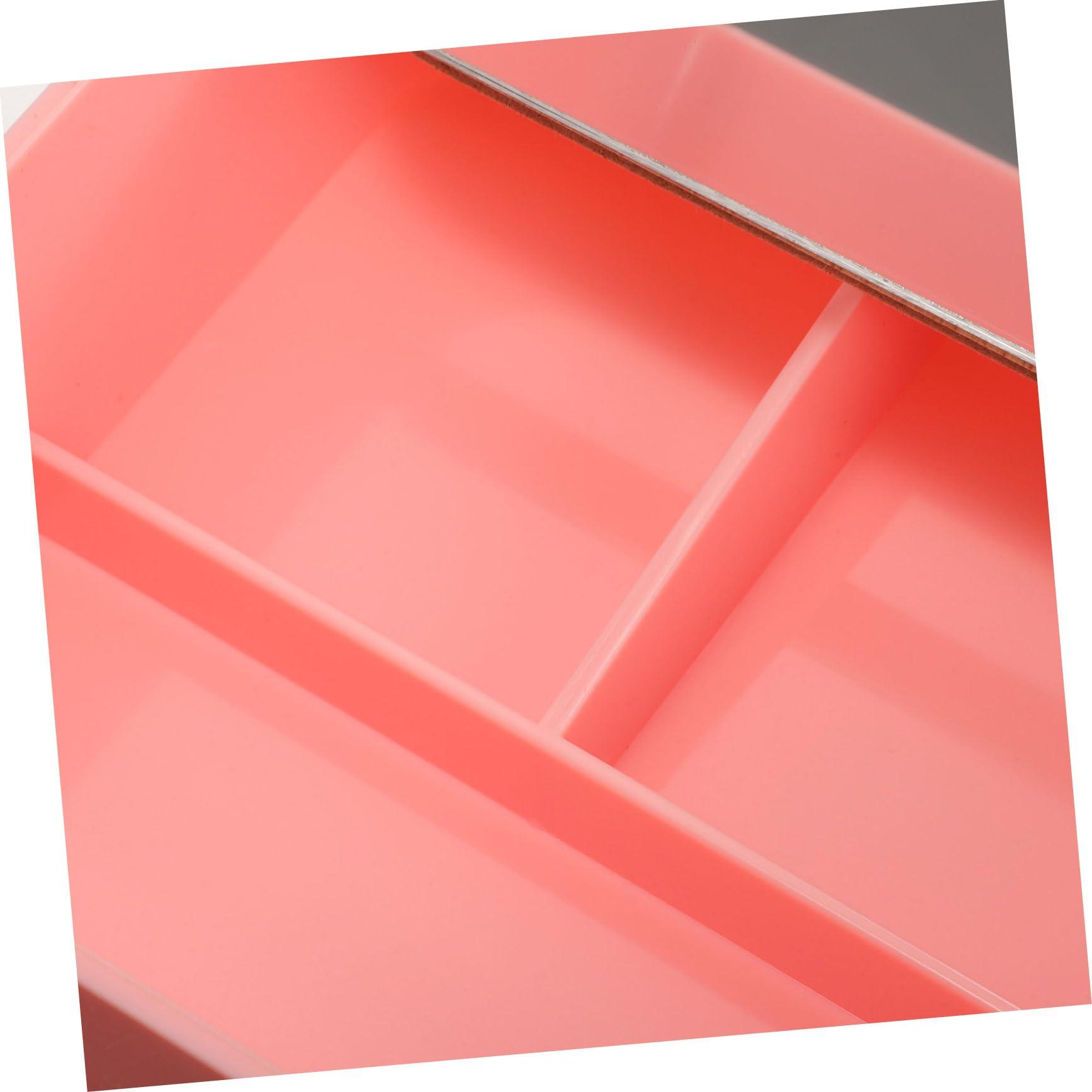 HAPINARY HAPINARY Bamboo Makeup Mirror Storage Box Clamshell Design for Student Ladies Reflection Random Color