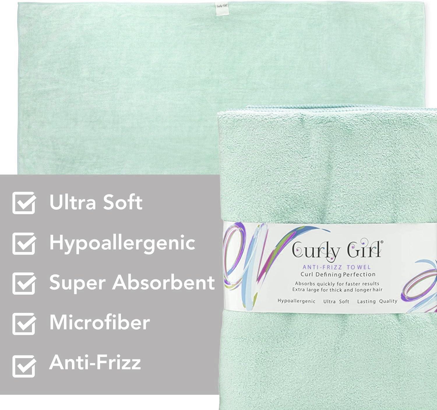Curly Girl Curly Girl Microfiber Hair Towel - Anti-Frizz, Absorbent, Fast Drying - for Curly Hair - Microfiber Hair Towel for Curly Hair