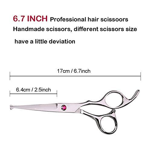 Lplpgg Hair Cutting Scissors Set Professional Kids/Women/Men 6.5 inch Saftey Round Head Hair cut Scissors Kit with Cutting Scissors Thinning Scissors Hairdressing Shears Set for Barber Salon ?red?