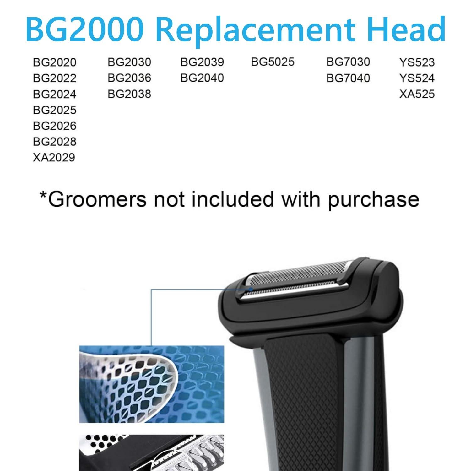Fivoras BG2000 Replacement Head Compatible With Philips Norelco Bodygroom Series 7000, BG7030, BG7040, BG2029, BG2030, BG2040 BG5025 Replacement Head 2-Pack