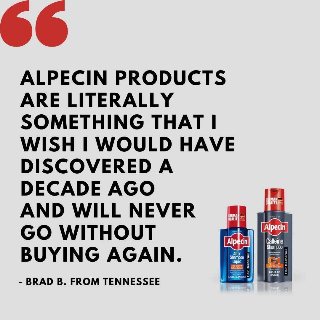 Alpecin Alpecin After Shampoo Caffeine Liquid Hair Recharger, 6.76 fl oz (Pack of 3), Scalp Tonic for Men's Thinning Hair Growth, Sulfate Free with Castor Oil