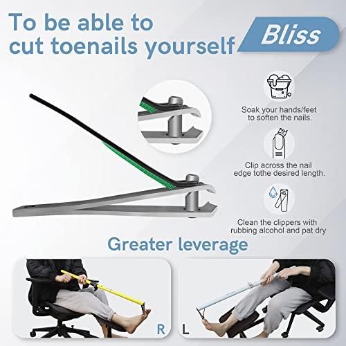 DEPSUNNY Lightweight Long Handled Toenail Clippers Wide Jaw Opening, Easy Reach Pedicure Auxiliary Tools, Free Bending, for Thick Nails, for The Seniors, Overweight, Disabled (Seafoam Green, XL-32" / 80cm)