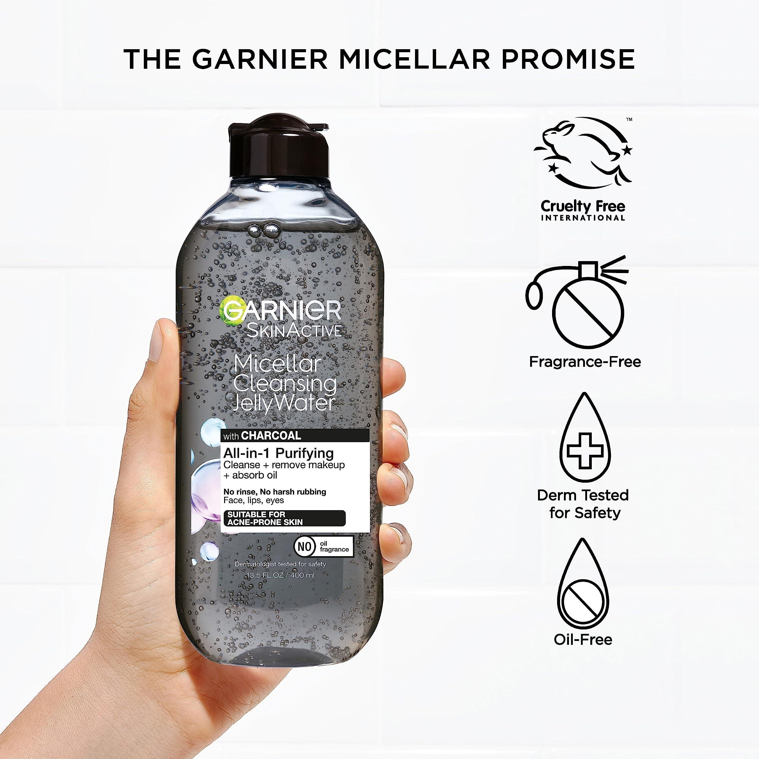 Garnier Garnier Skinactive Micellar Cleansing Jelly Water with Charcoal Purifying All in One Water, 2 Pack