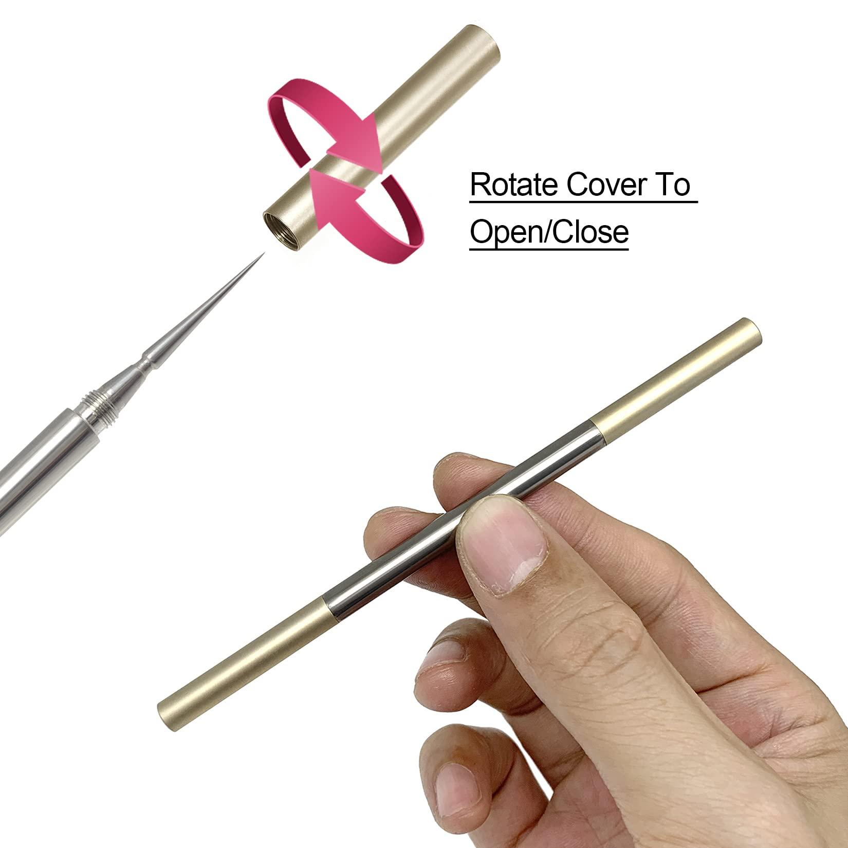 SG Nekoo SGNEKOO Professional Facial Milia Removal Tool and Whitehead Extractor,Titanium Alloy Double Ended Needle and Steel Tweezers Kit,Blackhead,Blemish,Zit and Pimple Acne Remover Popper (Titanium Gold)