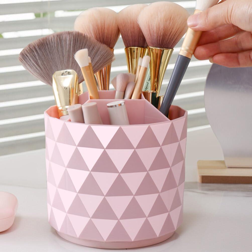 Cabilock Cabilock Desk Top Shelf Stand 3pcs Makeup Brush Holder Organizer PP Rotating Pen Holder Desktop Stationary Organizer Storage Cup for Lipsticks Comb Beauty Tool Lipstick Kit