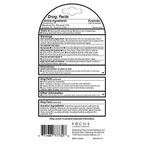 Herpecin-L Herpecin L Lip Balm Stick 30 SPF 0.1 Ounce Tube Cold Sore Sun & Fever Blisters and Chapped Lips Relief Lip Balm with SPF30 and Lysine (Pack of 2)