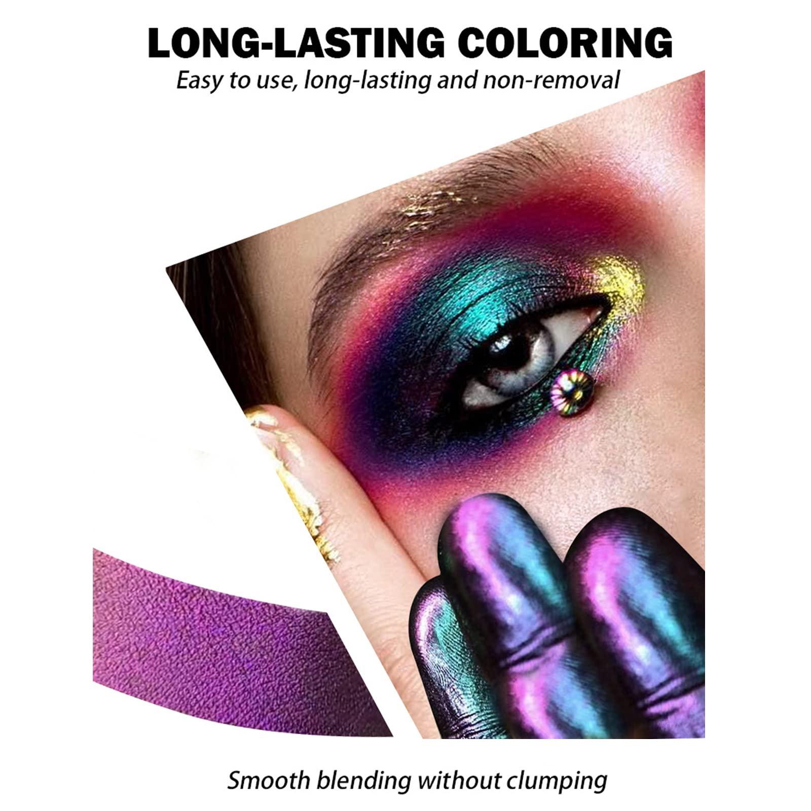 Domality Domality Chameleon Eyeshadow Liquid Set, 3pcs Intense Color Shifting Multichrome Eyeshadow, Highly Pigment Metallic Long Lasting Quick-Drying No Creasing Eye Makeup